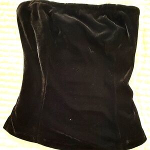 Vintage Newport News Black velvet  tube/bustier over the waist Top